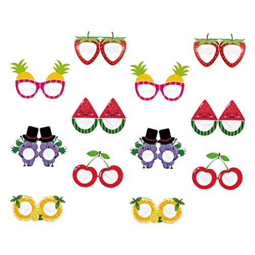 Warmhm 24St Fruchtpapiergläser Fotogeschenke hawaiianische Sonnenbrille Zubehör für die Sommerparty brille obst Dekor lustige Brille Fruchtbrille Ozean Requisiten Kleidung schmücken Kind von Warmhm