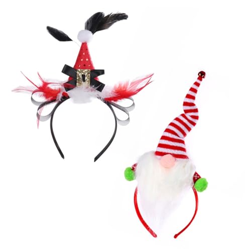 Warmhm Weihnachtsstirnbänder 2st Badminton-stirnband Haarschmuck Feder Stoff Partyhut Hut-Stirnband von Warmhm