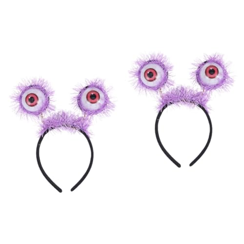 Warmhm Halloween-Kopfbedeckung 2St Haarschmuck Halloween Kopfbedeckung Requisiten Augapfel Stirnband Violett Stirnband Stirnbänder von Warmhm