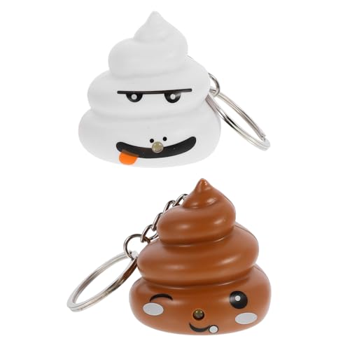 Warmhm 2St Schlüsselanhänger Reize Schlüsselbund Hängende Ornamente Schlüsselringe ideas genschenkideen schlüsselkette Rucksackanhänger Taschenanhänger Poop-Anhänger Plastik Weiß von Warmhm