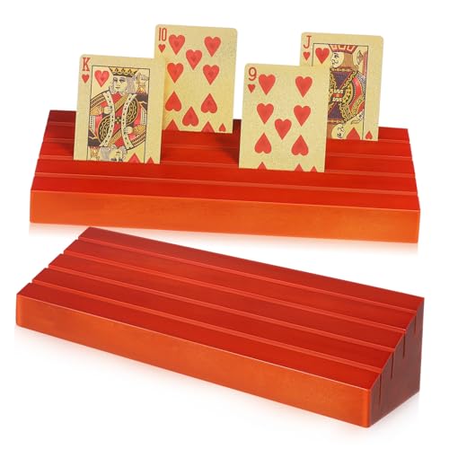 Warmhm 2Stücke Holzständer für Spielkarten Eleganter Kartenhalter mit Geschlitzter Basis für Bridge Karten und Verschiedene Kartenspiele aus Hochwertigem Kiefernholz Warmhm 2Stücke Holzständer für Spielkarten Eleganter Kartenhalter mit Geschlitzter Basis für Bridge Karten und Verschiedene Kartenspiele aus Hochwertigem Kiefernholz von Warmhm