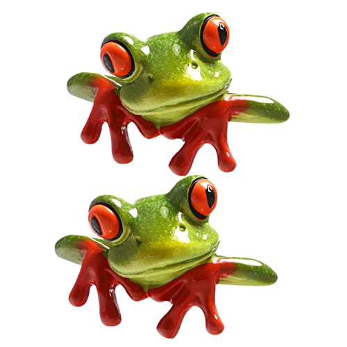 Warmhm 2st Computer-Ornamente Frosch-Ornament Blumentopf-Frosch-Dekoration Neuheit Tierfiguren Spielzeug Drachenfiguren Spielzeug Für Schreibtisch Frosch Geschenk Zubehör Harz 3D Monitor von Warmhm