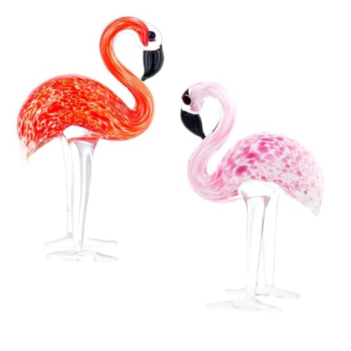 Warmhm Handgeblasene Mini-Flamingo-Ornament-skulptur Aus Glas Flamingo-schmuck für Ästhetisches von Warmhm