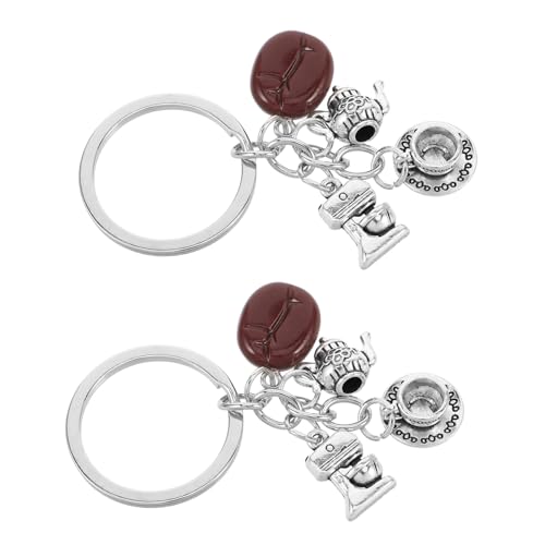 Warmhm 2stücke Schlüsselanhänger Kaffeebohnen Tasse Schlüsselanhänger Für Kaffeeliebhaber Handtaschen-charms Anhänger Taschen-accessoire Rucksack-schmuck Partygeschenke von Warmhm