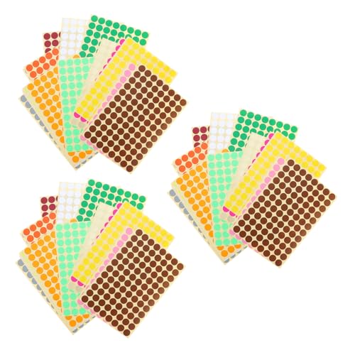 Warmhm 3 Sätze Bunte Klebepunkte Runde Punktaufkleber Wetterfest Selbstklebende Etiketten für Büro Schule DIY Sortierung und Beschriftung von Warmhm