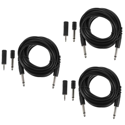 Warmhm 3 Sätze Instrumentenkabel gitarre zubehör gitarrenzubehör Verbindungskabel Elektrisches Gitarrenkabel zubehör gitarre aufgerollt gitarre anschlusskabel Basskabel Plastik Black von Warmhm