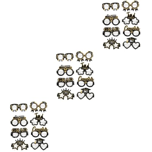 Warmhm 3 Sätze Papierbrille Für Die Abschlusssaison Abschlussball Gläser Hoch Abschlussfeier Dekoration Papierbrillen Für Abschlussfeier Scherzbrille Papierbrillen-party 16 Stück * 3 von Warmhm