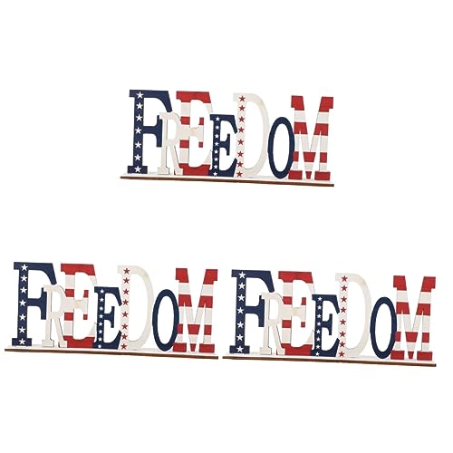 Warmhm 3 Stck. Holzbuchstaben Dekoration Freedom Holzornament American National Day Home Wood Craft Stilvolle Desktop Deko für Wohnzimmer und Party Warmhm 3 Stck. Holzbuchstaben Dekoration Freedom Holzornament American National Day Home Wood Craft Stilvolle Desktop Deko für Wohnzimmer und Party von Warmhm