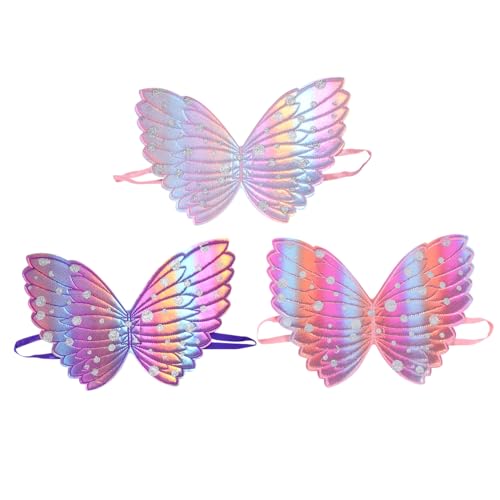 Warmhm 3 Stück Engel Schmetterlingsflügel halloweenkostüme für schmetterlingsflügel Feenflügel Engelsflügel Pilot Jungs LED Flügel für Kinderpartys Flügel Dekoration Stoff von Warmhm