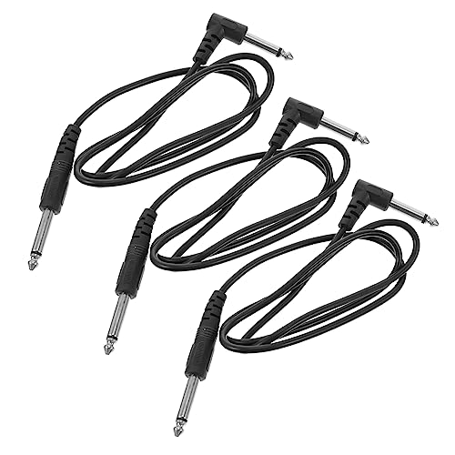 Warmhm 3 Stück Gitarrenkabel Lautsprecher Aufgerollt Kabel Für Gitarreninstrumente Audiokabel Für E-gitarre Gitarren-audiokabel Anschlusskabel Für Gitarre Black Kupferkern von Warmhm