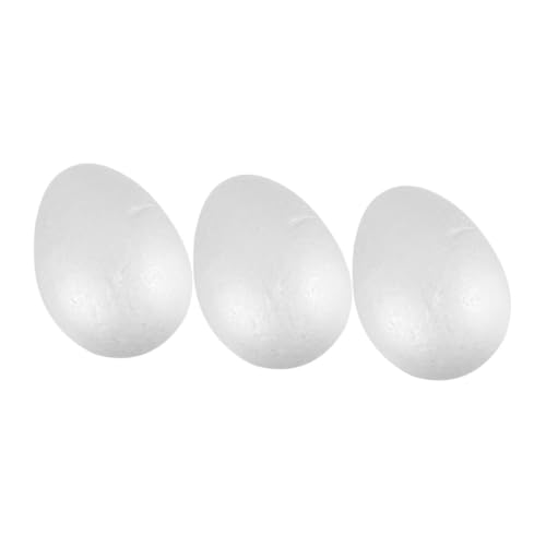 Warmhm 3 Stück Schaum Eier Dekoration Für Gefälscht Große Basteleier Malen Klein Schaumei Groß Mini Lustig Dekorativ Glatte Schaumeier Leere Diy Ostereier Party-eier- Weiß von Warmhm