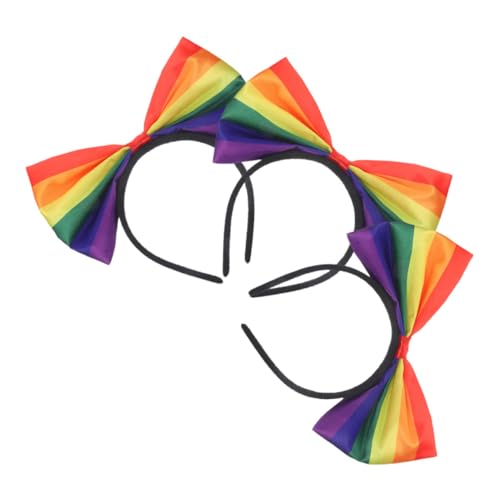 Warmhm 3 Stück Teiliges Regenbogen Haarreif mit Schleife Bunte Gestreifte Haarschmuck für Damen und Mädchen Komfortabel Leicht und Vielseitig für Alltag Partys und Festliche Anlässe von Warmhm