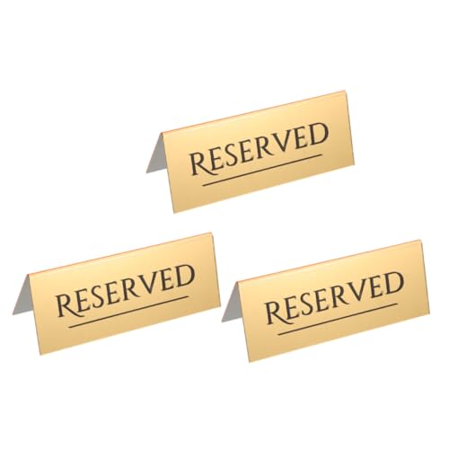 Warmhm 3 Stück Teiliges Reserviert Sitzschild Gold Robust Verformungsfest Für Hochzeit Restaurant Feier Event Tischschilder Warmhm 3 Stück Teiliges Reserviert Sitzschild Gold Robust Verformungsfest Für Hochzeit Restaurant Feier Event Tischschilder von Warmhm