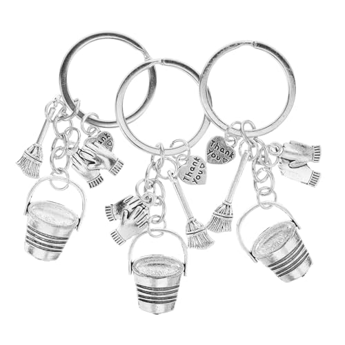Warmhm 3 Stück Thank You Charm Schlüsselanhänger Kreativer Schlüsselbund mit Besen Handschuh und Eimer Stilvolles und Tragbares für im Alltag Warmhm 3 Stück Thank You Charm Schlüsselanhänger Kreativer Schlüsselbund mit Besen Handschuh und Eimer Stilvolles und Tragbares für im Alltag von Warmhm