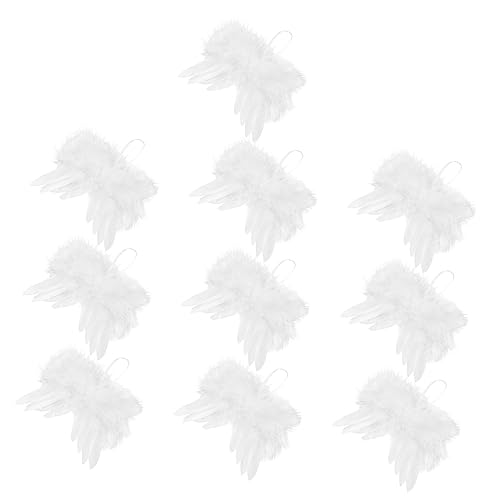 Warmhm 30 STK Federflügel Weihnachtsdekoration Foto-Requisiten für Weihnachten Partyschmuck kinderangel Kinderkleider Flügelstützen dekorative Engelsrequisiten natürliche Federn Weiß von Warmhm