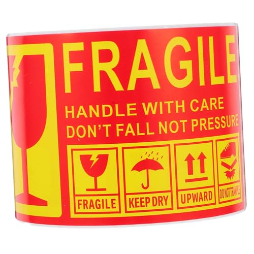 Warmhm 300 Stück Fragile Warnetiketten Selbstklebende Aufkleber für Zerbrechliche Pakete Caution Heavy Versandaufkleber für und Keramik Zuverlässige Haftung und Verbesserte von Warmhm