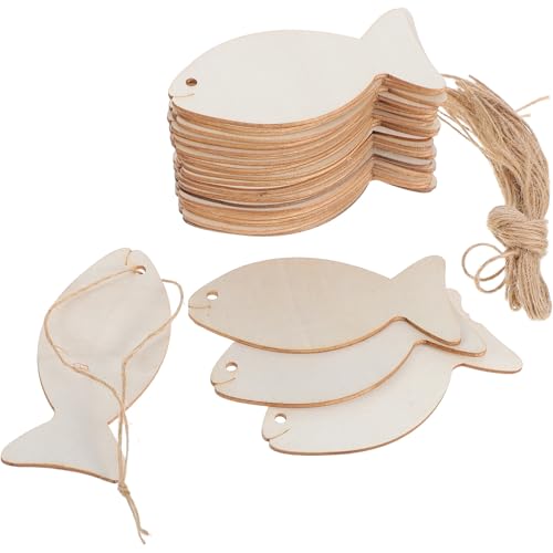 Warmhm 32 Stücke Diy Holz Fisch Scheiben Blank Holz Chip Handwerk Ausschnitt Warmhm 32 Stücke Diy Holz Fisch Scheiben Blank Holz Chip Handwerk Ausschnitt von Warmhm