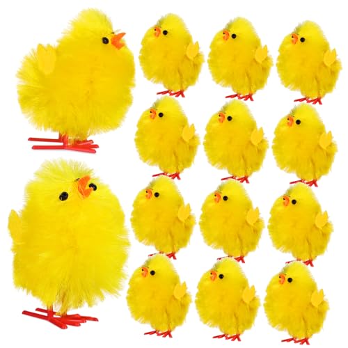Warmhm 36 Stück Dekoratives Küken cute decor easter egg decoration easter baskets Ostereier Dekoration klein Party Fuzzy Küken Ostern Mini-Osterküken Chemiefaser und Kunststoff Yellow von Warmhm