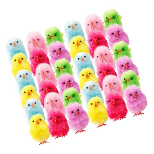 Warmhm 36 Stück Teiliges Mini Bunte Osterdeko Kleine Küken Partyanhänger Farbenfrohe Osterdekoration für Fenster und Heimdeko Ostergeschenke von Warmhm