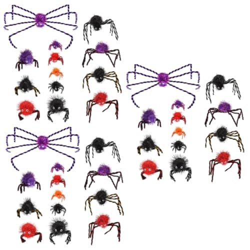 Warmhm 39 STK Halloween-Spinne gefälschte haarige Spinnen Tierspielzeug für Kinder Geschenke Ornament Spinnenrequisiten kniffliges Spielzeug draussen falsche Spinne Partybedarf Zubehör von Warmhm