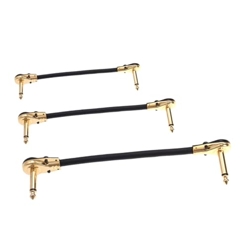 Warmhm 3Stücke Audiokabel Flachkopf Gitarrenkabel für Bass und Gitarre Hochwertige Verarbeitung Langlebig Stereo Sound für Kreative Anwendungen von Warmhm