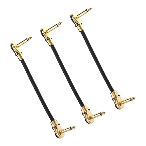 Warmhm 3Stücke Instrumentenkabel Rechts nach Rechts Gitarren Patchkabel für Bass Keyboard Effektpedale mit Vergoldeten Metallsteckern Langlebige Abschirmung Professionell von Warmhm