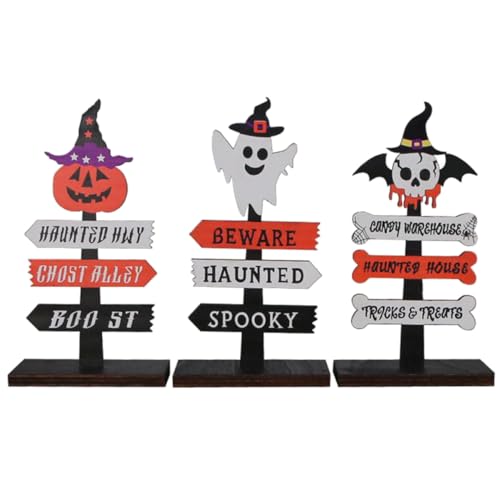 Warmhm 3Stücke Teiliges Halloween Tischdekor aus Holz Süßes Kürbis Geist und Skelett Robuste Tischornamente für Gruselige Partys für Wohnzimmer und Feiern Warmhm 3Stücke Teiliges Halloween Tischdekor aus Holz Süßes Kürbis Geist und Skelett Robuste Tischornamente für Gruselige Partys für Wohnzimmer und Feiern von Warmhm