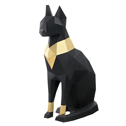 Warmhm 3d Stereoskopische Papier Modell Ägyptische Katze Statue Ornament Home Decor Geometrische Origami Schwarz und Goldene Papier Warmhm 3d Stereoskopische Papier Modell Ägyptische Katze Statue Ornament Home Decor Geometrische Origami Schwarz und Goldene Papier von Warmhm