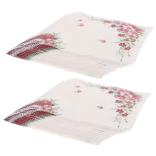 Warmhm 4 Blumenserviette Abendessen Party Servietten Dekorativ Gästeservietten Mit Blumenmuster Aufschlag Servietten Mit Blumendruck Servietten Für Die Hochzeit Blumen- Papier von Warmhm