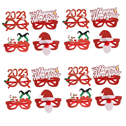 Warmhm 4 Sätze 2023 Partybrille Weihnachtstisch Weihnachtsschmuck Frohe Weihnachten-banner Weihnachtsmotiv Weihnachts Party Party-brillengestelle Party Brillengestelle Plastik 4 Stück * 4 von Warmhm