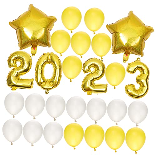 Warmhm 4 Sätze Ballon 2023 silvesterparty dekor 2023 Luftballons 2022 Ballonabschluss Partyballons für das neue Jahr Ballons Dekoration Partyzubehör schmücken Requisiten Aluminiumfolie von Warmhm