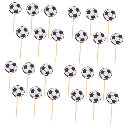 Warmhm 4 Sätze Fußball-kucheneinsatz Fußball-kuchendekor Fußball Cupcake Topper Junge Party Post Cupcake Topper Zum Geburtstag Dessert-topper Für Geburtstagsfeiern Papier 60 Stück * 4 von Warmhm