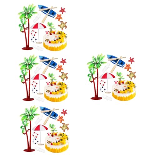 Warmhm 4 Sätze Kuchendekorationsverzierungen Sommerdeko Schwimmleine Cake Decoration Hochzeit Einrichtung Mit Strandmotiven Baum Partykuchendekorationen Kuchenverzierung Glas 10 Stück * 4 von Warmhm