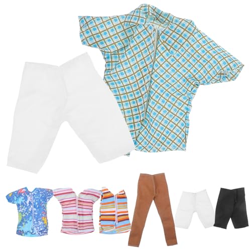 Warmhm 4 Sätze Teiliges Jungenpuppen Outfit Stylische Kleidung für Puppen Shorts und Zubehör Kreative Spielideen und Imaginative Rollenspiele von Warmhm