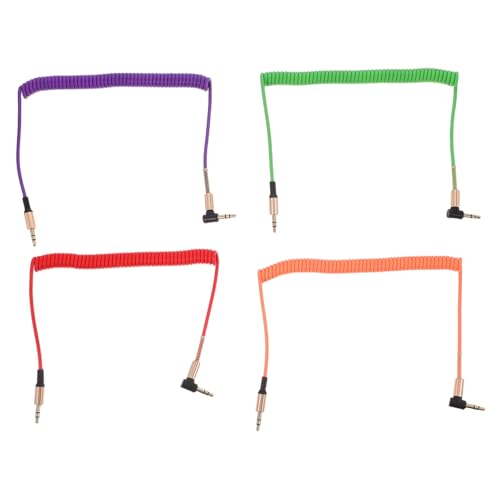 Warmhm 4 Stück Audiokabel Teiliges mit Abgewinkeltem Stecker Stereo Aux Kabel für Mixer Mikrofone und Lautsprecher Farbvariationen für Kompakte Anschlüsse Zufällige Farbe von Warmhm