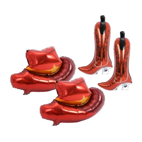 Warmhm 4 Stück Folienballon im Western-Stil Party Cowgirl Westernballons Cowboystiefel-Ballons Kuh geburtstagsdekoration Cowboyhut-Luftballons- Ballons Ornamente Aluminiumfolie Brown Warmhm 4 Stück Folienballon im Western-Stil Party Cowgirl Westernballons Cowboystiefel-Ballons Kuh geburtstagsdekoration Cowboyhut-Luftballons- Ballons Ornamente Aluminiumfolie Brown von Warmhm