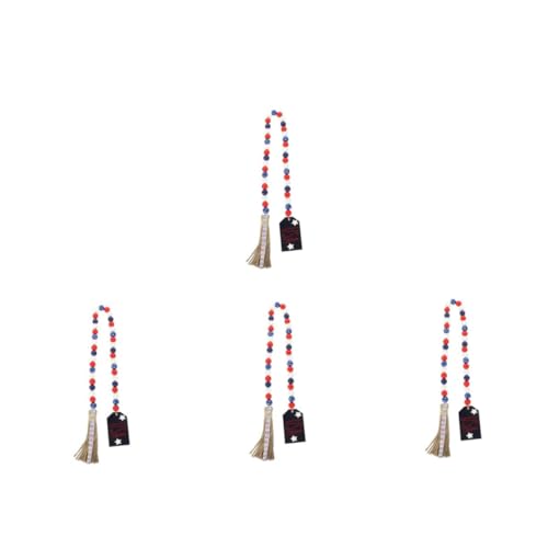 Warmhm 4 Stück Independence Day Holzperlengirlande mit Quasten Langlebige Holzperlenkette Rustikale Hängedekoration für Wohnzimmer Party Wand und Kamin Stilvolle Wohnaccessoires Warmhm 4 Stück Independence Day Holzperlengirlande mit Quasten Langlebige Holzperlenkette Rustikale Hängedekoration für Wohnzimmer Party Wand und Kamin Stilvolle Wohnaccessoires von Warmhm