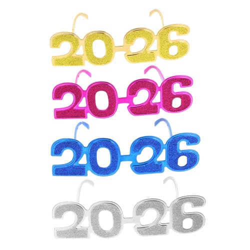Warmhm 4 Stück Kunststoff Eyewear für Abschlussfeier und Neujahr für Fotorequisiten Leicht und Komfortabel Langlebig und Stylisch von Warmhm