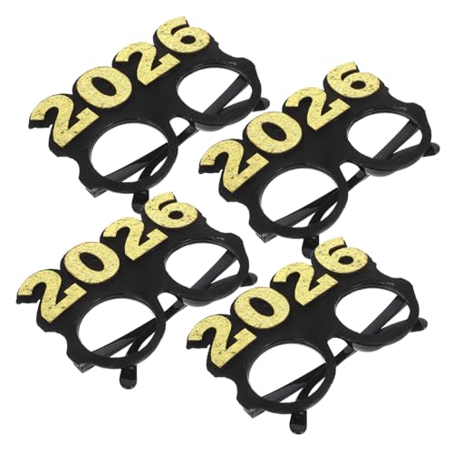 Warmhm 4 Stück Partybrille mit Schwarzem Rahmen und Goldenen Pailletten Kunststoff Festbrille für Foto Requisiten Silvester und Abschlussfeier Auffällige Zahlendesigns Leicht und Bequem Warmhm 4 Stück Partybrille mit Schwarzem Rahmen und Goldenen Pailletten Kunststoff Festbrille für Foto Requisiten Silvester und Abschlussfeier Auffällige Zahlendesigns Leicht und Bequem von Warmhm