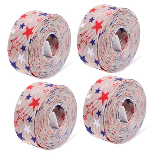 Warmhm 4 Stück Patriotisches Geschenkband für Unabhängigkeitstag Polyester Schleifenband Yards Breit Vielseitig Einsetzbar für Blumensträuße Geschenkverpackung und DIY Dekoration Warmhm 4 Stück Patriotisches Geschenkband für Unabhängigkeitstag Polyester Schleifenband Yards Breit Vielseitig Einsetzbar für Blumensträuße Geschenkverpackung und DIY Dekoration von Warmhm