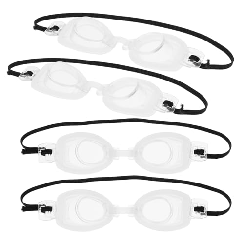 Warmhm 4 Stück Puppe Mini-Schwimmbrille kleine Brille für Puppe Schutzbrille für Puppe Mini-Puppen-Brille Puppe verkleiden Sich Brillen Mini-Brille für Puppe Puppenbrille Plastik Weiß von Warmhm