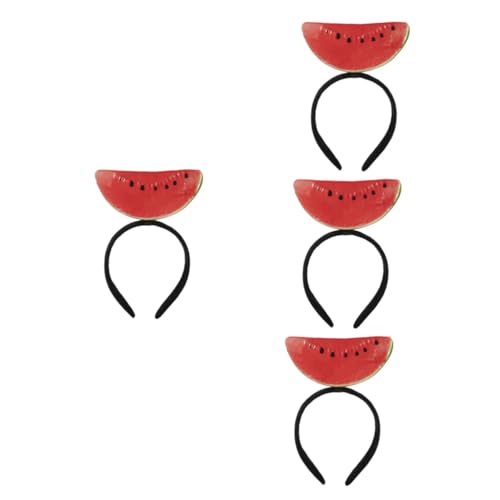 Warmhm 4 Stück Stirnband Wassermelone Kostüm Stirnbänder Haarband mit Früchten süßes Stirnband Wassermelonen-Haarschmuck für Damen Obst Kopfbedeckung Zubehör Kleidung Frau Requisiten von Warmhm