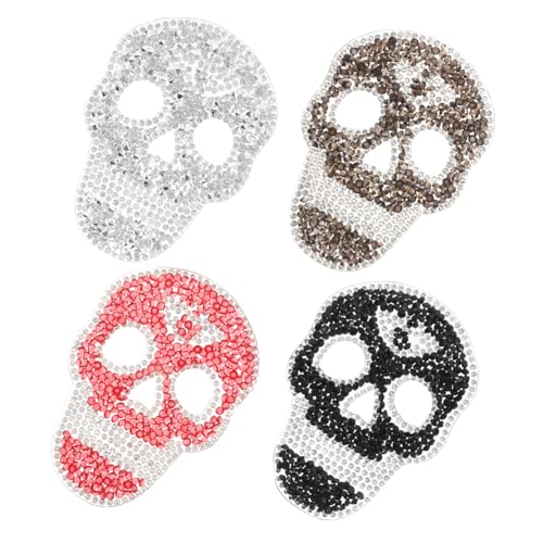 Warmhm 4 Stück Teiliges Strass Schädel Bügelbild DIY Applikationen für Kleidung Schuhe Taschen Vielseitig Einsetzbar Modischer mit Funkelnden Kristallen Einfache Anbringung Warmhm 4 Stück Teiliges Strass Schädel Bügelbild DIY Applikationen für Kleidung Schuhe Taschen Vielseitig Einsetzbar Modischer mit Funkelnden Kristallen Einfache Anbringung von Warmhm