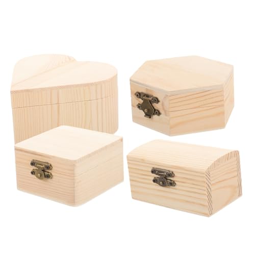 Warmhm 4 Stück Unbehandelte Holz Kleinteileboxen Naturholz Herz Sechseck und Quadratform DIY Bastelboxen mit Glatter Oberfläche Vielseitige Aufbewahrung für Schmuck und Erinnerungsstücke Warmhm 4 Stück Unbehandelte Holz Kleinteileboxen Naturholz Herz Sechseck und Quadratform DIY Bastelboxen mit Glatter Oberfläche Vielseitige Aufbewahrung für Schmuck und Erinnerungsstücke von Warmhm