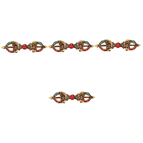 Warmhm 4 Stück Vajra Bürodekoration Halsketten für Damen mit Initialen Stößeldekor aus Metall Ornament Vintage-Dekor buddhistische Versorgung Metallstab-Statue Schreibtisch Anhänger Nepal von Warmhm
