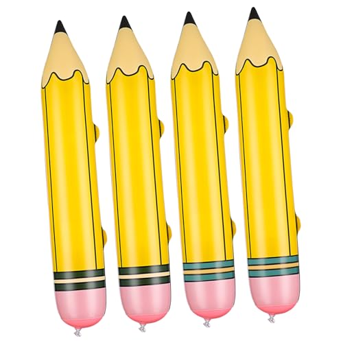 Warmhm 4 Stück aufblasbares Bleistiftspielzeug lustige Stifte für mit Schule Kindergarten groß aufblasbare Dekorationen Aufblasbarer Schulbedarf Riesenstifte PVC Zufällige Farbe von Warmhm