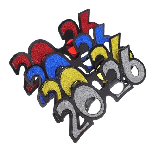 Warmhm 4 Stücke Glitzer Festtagsbrille für Silvester Geburtstagsfeiern und Graduierungen Lustige Fotorequisiten für Partys von Warmhm