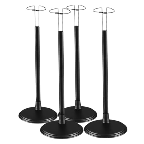 Warmhm 4 Teiliger Figurenständer Niedlicher Deko Figurenständer Puppenständer Maskenständer Organizer Holzpuppenständer Häkelständer Puppenhalter Figurenhalterung PVC Schwarz von Warmhm