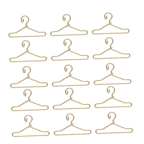 Warmhm 45 Stück Mini-Puppen-Puppen-Kleiderbügel Kleine Puppenbügel Zubehör für Babypuppen Kleidung Schüttgut unser lebensechte winzige Kleiderbügel Mini-Kleiderbügel aus Legierung Golden von Warmhm