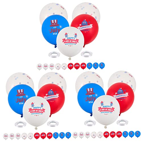 Warmhm 48 Stck. Teiliges Independence Day Party Dekoballon aus Latex Patriotische Amerikanische Ballons mit Farbigen Bändern Sicher und Vielseitig für und Festdekoration Warmhm 48 Stck. Teiliges Independence Day Party Dekoballon aus Latex Patriotische Amerikanische Ballons mit Farbigen Bändern Sicher und Vielseitig für und Festdekoration von Warmhm